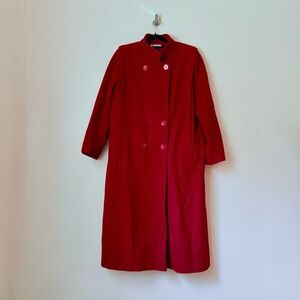 Vintage Forecaster of Boston Double Breasted Longline Coat Red Pure Wool, 11-12